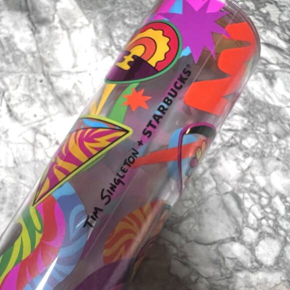 Starbucks 2023 Pride Venti 24oz Tumbler Tim Singleton Rainbow Artwork NWT - Picture 5 of 7